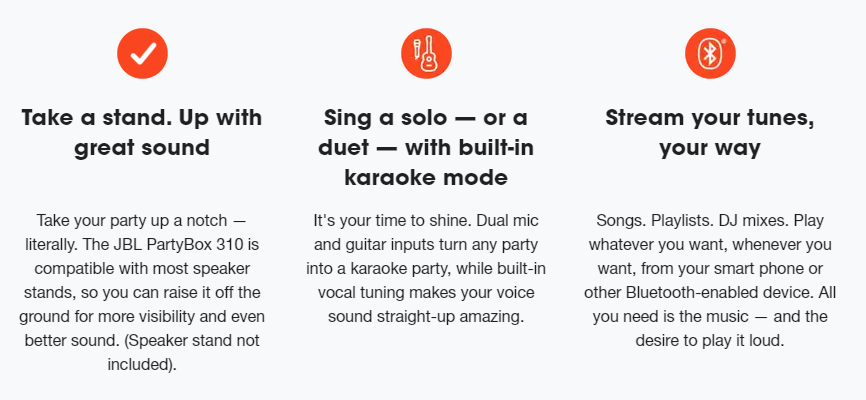 Features of the JBL Partybox 310